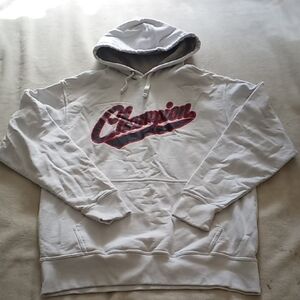 Champion White and Red Hoodie for Men SIZE LARGE EUC
